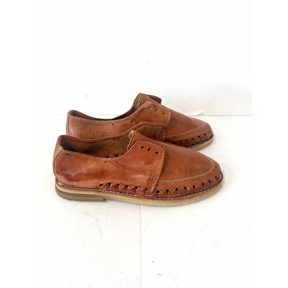 Vintage Torry Collection Leather Toddler Shoes Size 19 Huarache Loafers Turtle